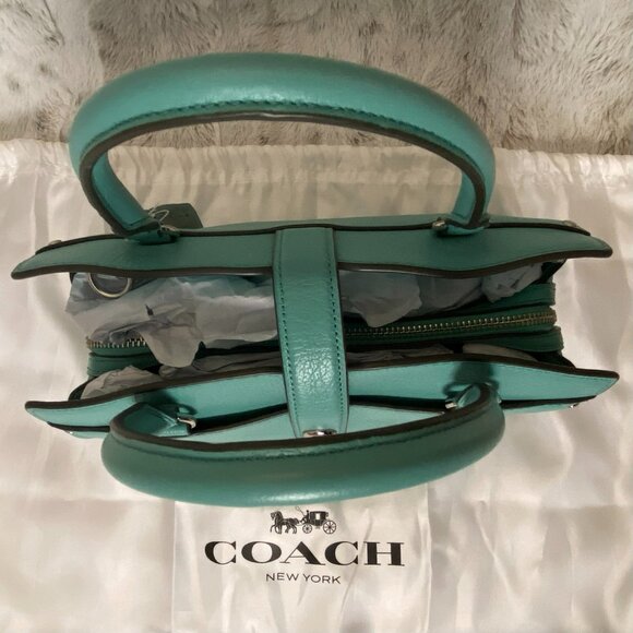 Coach Mercer 24 Crossbody Bag – Green Leather – NWT - Picture 9 of 13